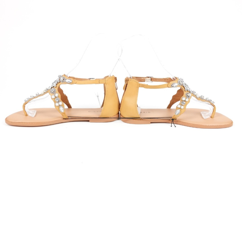 Torrid Tan Faux Leather Rhinestone Sandal T-Strap - Picture 7 of 8